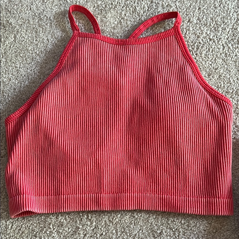 Multiple Target Brand Red and Black Ribbed Crop Tops